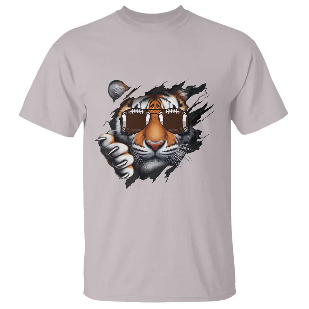 Funny Bengal Tiger T Shirt Football Lover Gift TS12 Ice Gray Print Your Wear