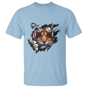 Funny Bengal Tiger T Shirt Football Lover Gift TS12 Light Blue Print Your Wear