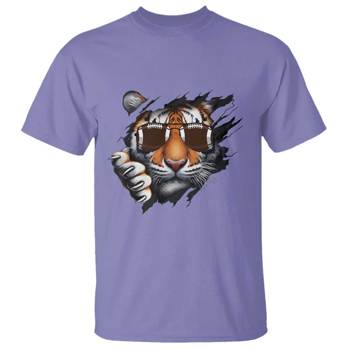 Funny Bengal Tiger T Shirt Football Lover Gift TS12 Violet Print Your Wear