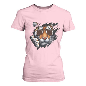 Funny Bengal Tiger T Shirt For Women Football Lover Gift TS12 Light Pink Print Your Wear