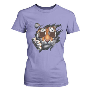 Funny Bengal Tiger T Shirt For Women Football Lover Gift TS12 Violet Print Your Wear