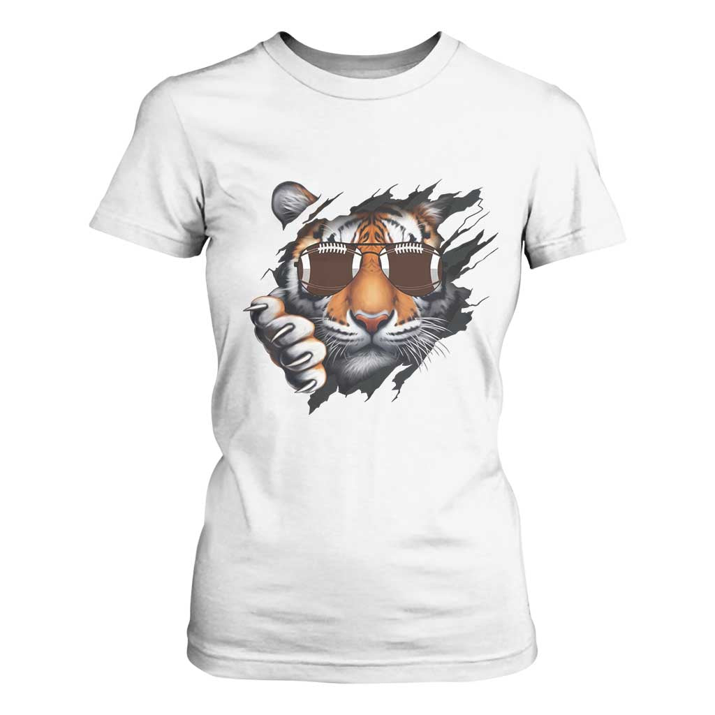 Funny Bengal Tiger T Shirt For Women Football Lover Gift TS12 White Print Your Wear