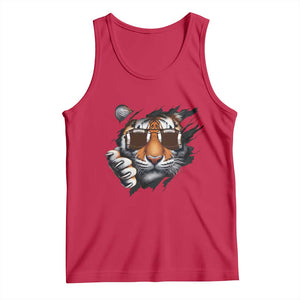 Funny Bengal Tiger Tank Top Football Lover Gift TS12 Red Print Your Wear