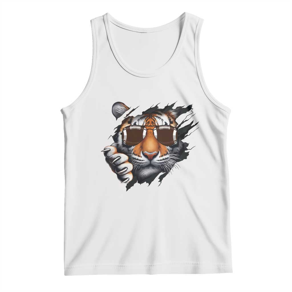 Funny Bengal Tiger Tank Top Football Lover Gift TS12 White Print Your Wear