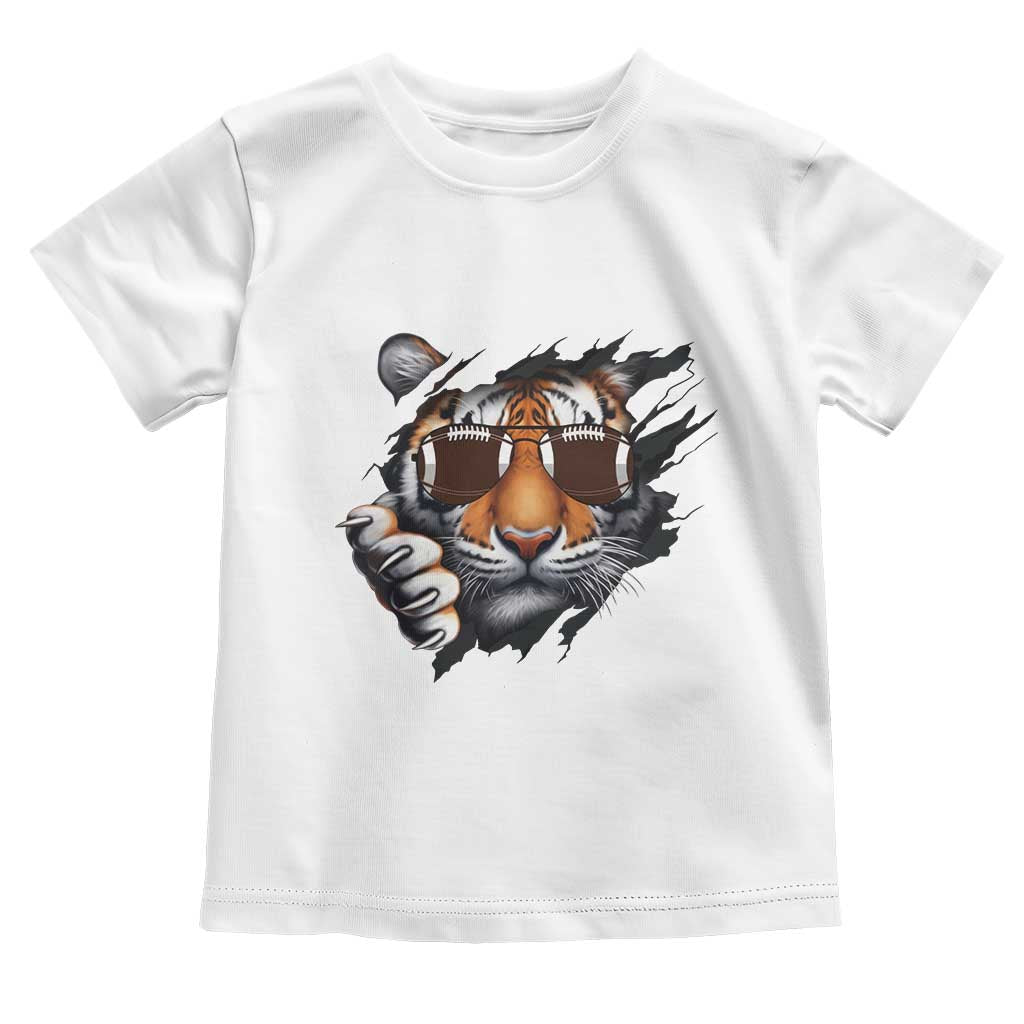 Funny Bengal Tiger Toddler T Shirt Football Lover Gift TS12 White Print Your Wear