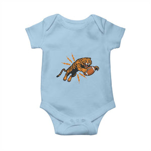 Funny Bengal Tiger Football Baby Onesie Game Day Jungle Spirit TS12 Light Blue Print Your Wear