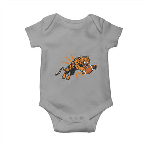 Funny Bengal Tiger Football Baby Onesie Game Day Jungle Spirit TS12 Sport Gray Print Your Wear
