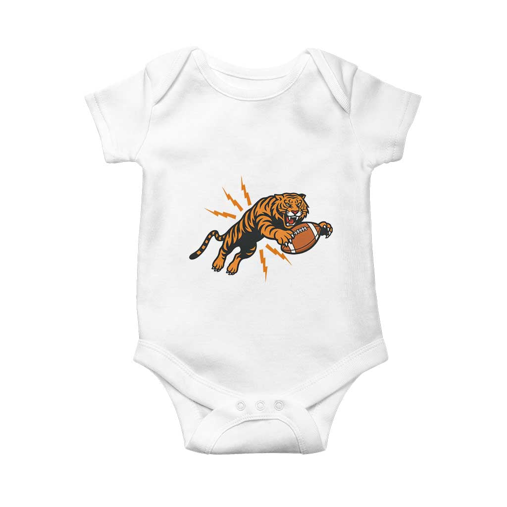 Funny Bengal Tiger Football Baby Onesie Game Day Jungle Spirit TS12 White Print Your Wear