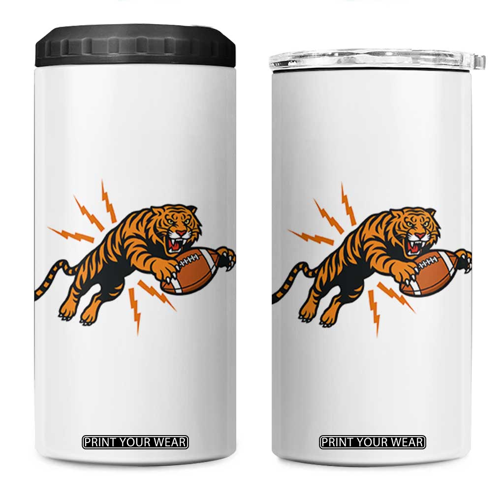 Funny Bengal Tiger Football 4 in 1 Can Cooler Tumbler Game Day Jungle Spirit TS12 One Size: 16 oz White Print Your Wear