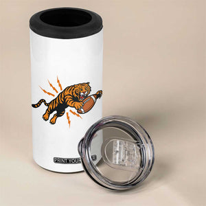 Funny Bengal Tiger Football 4 in 1 Can Cooler Tumbler Game Day Jungle Spirit TS12 Print Your Wear