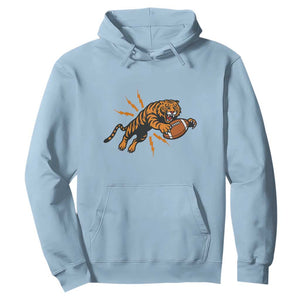 Funny Bengal Tiger Football Hoodie Game Day Jungle Spirit TS12 Light Blue Print Your Wear