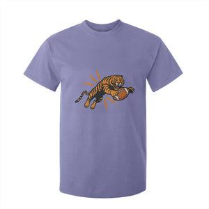 Funny Bengal Tiger Football T Shirt For Kid Game Day Jungle Spirit TS12 Violet Print Your Wear