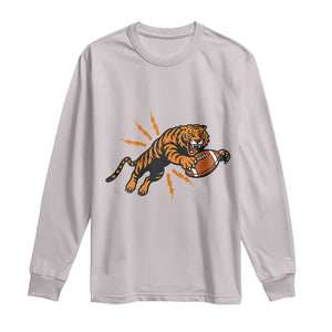 Funny Bengal Tiger Football Long Sleeve Shirt Game Day Jungle Spirit TS12 Ice Gray Print Your Wear