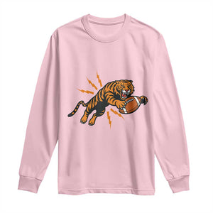 Funny Bengal Tiger Football Long Sleeve Shirt Game Day Jungle Spirit TS12 Light Pink Print Your Wear
