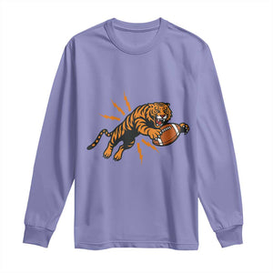 Funny Bengal Tiger Football Long Sleeve Shirt Game Day Jungle Spirit TS12 Violet Print Your Wear
