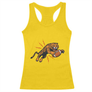 Funny Bengal Tiger Football Racerback Tank Top Game Day Jungle Spirit - Print Your Wear