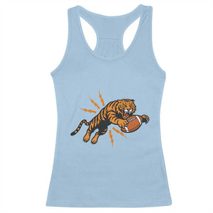 Funny Bengal Tiger Football Racerback Tank Top Game Day Jungle Spirit - Print Your Wear
