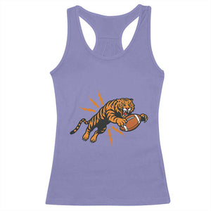 Funny Bengal Tiger Football Racerback Tank Top Game Day Jungle Spirit - Print Your Wear