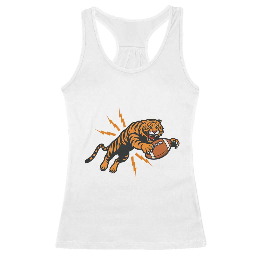 Funny Bengal Tiger Football Racerback Tank Top Game Day Jungle Spirit TS12 White Print Your Wear