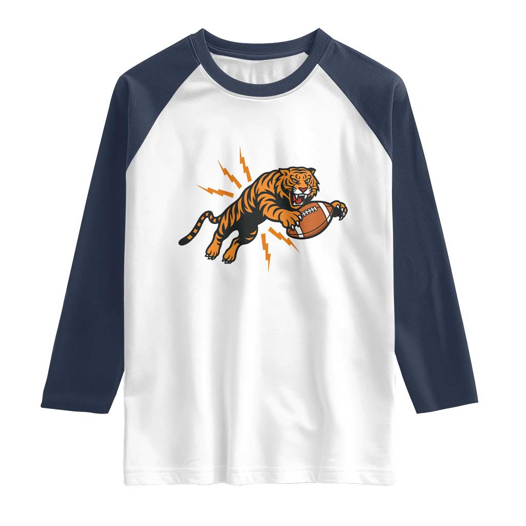 Funny BTFF Game Day Jungle Spirit Raglan Shirt TS12 White Navy Print Your Wear