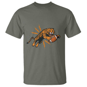 Funny Bengal Tiger Football T Shirt Game Day Jungle Spirit TS12 Military Green Print Your Wear