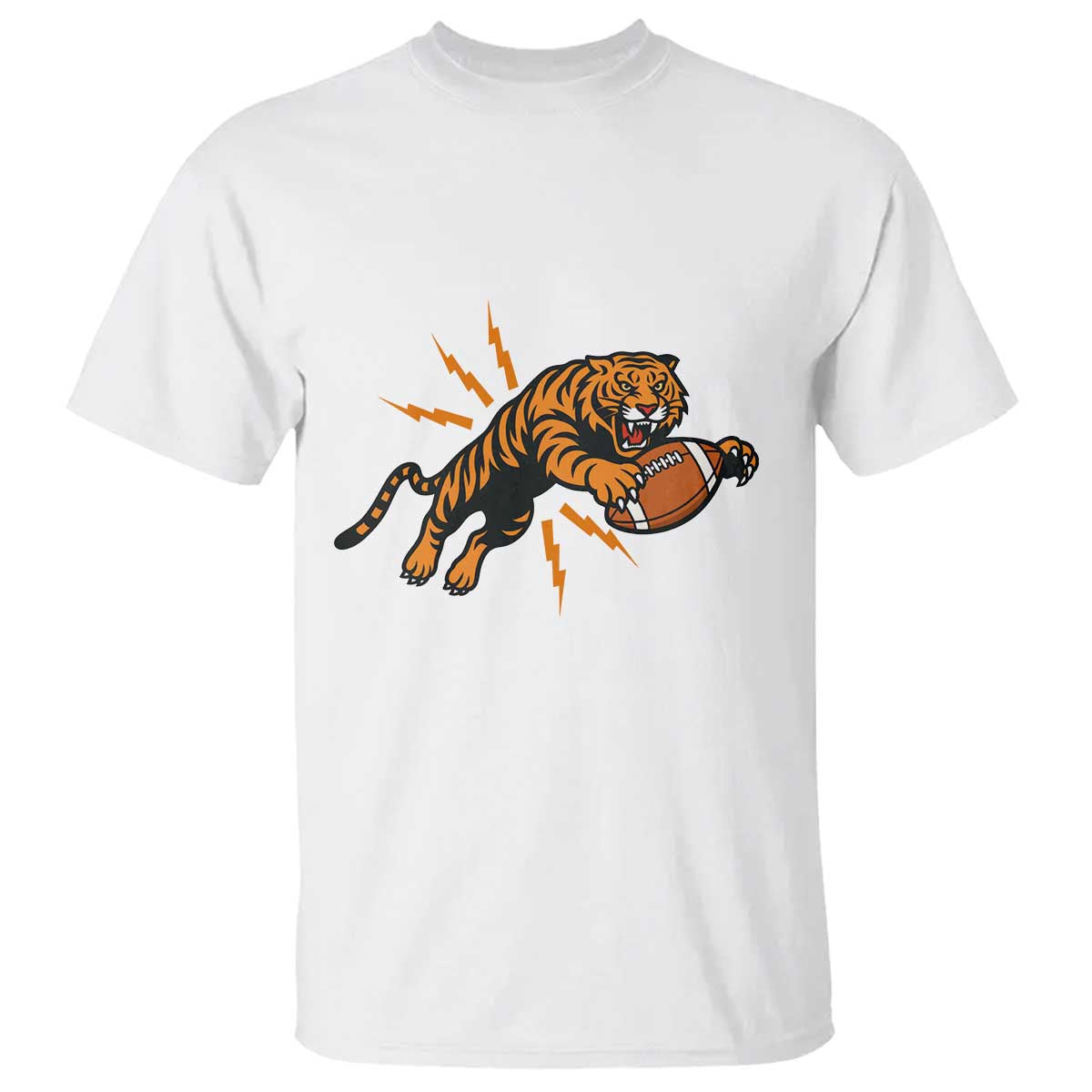 Funny Bengal Tiger Football T Shirt Game Day Jungle Spirit TS12 White Print Your Wear