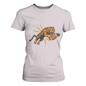 Funny Bengal Tiger Football T Shirt For Women Game Day Jungle Spirit TS12 Ice Gray Print Your Wear