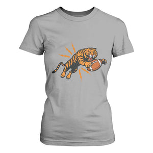 Funny Bengal Tiger Football T Shirt For Women Game Day Jungle Spirit TS12 Sport Gray Print Your Wear