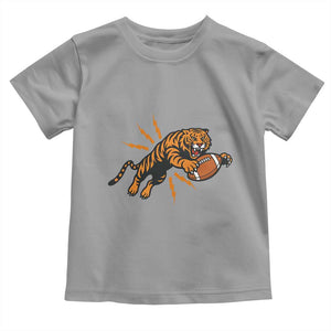 Funny Bengal Tiger Football Toddler T Shirt Game Day Jungle Spirit TS12 Sport Gray Print Your Wear