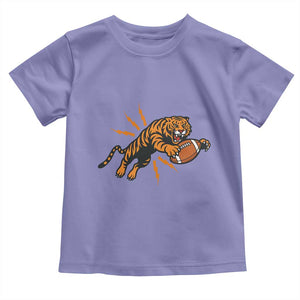 Funny Bengal Tiger Football Toddler T Shirt Game Day Jungle Spirit TS12 Violet Print Your Wear