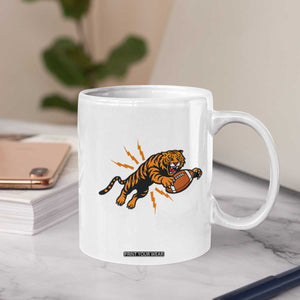 Funny Bengal Tiger Football Coffee Mug Game Day Jungle Spirit TS12 Print Your Wear