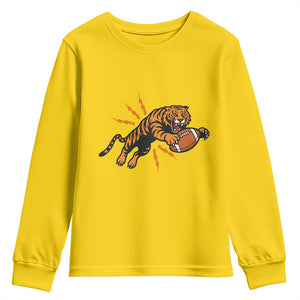 Funny Bengal Tiger Football Youth Sweatshirt Game Day Jungle Spirit TS12 Daisy Print Your Wear