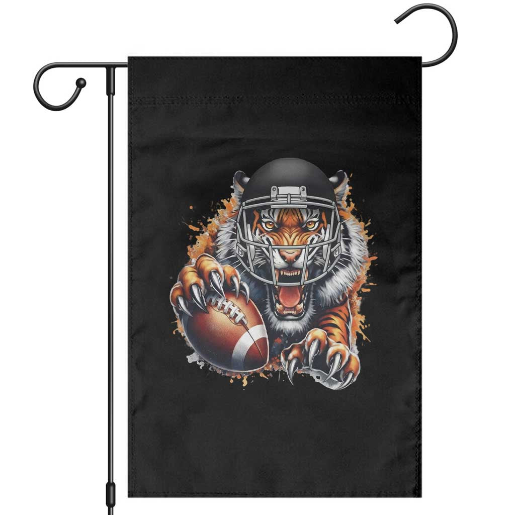 Funny Bengal Tiger With Helmet Garden Flag Football Lover Gift TS12 Black Print Your Wear