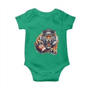 Funny Bengal Tiger With Helmet Baby Onesie Football Lover Gift TS12 Irish Green Print Your Wear