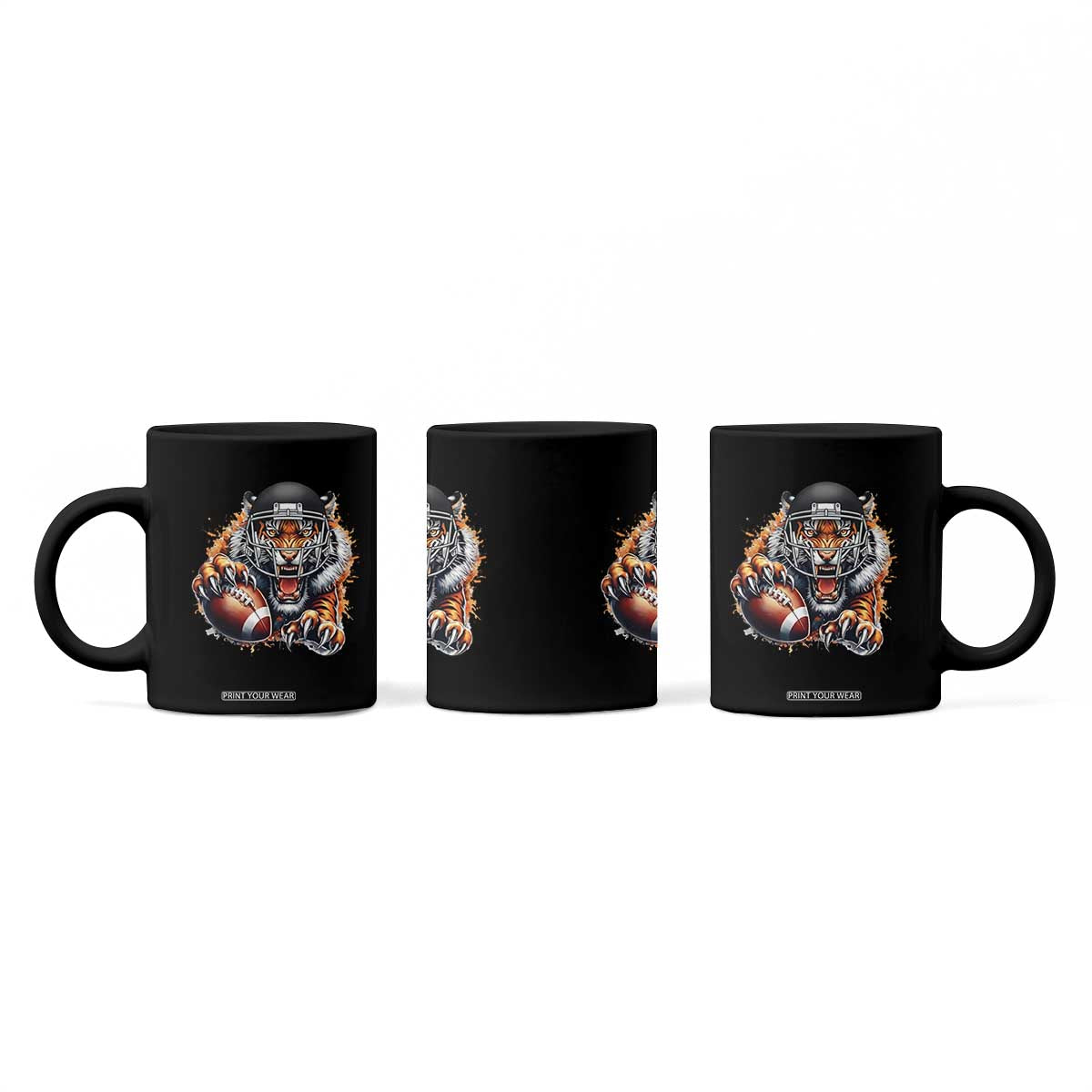 Funny Bengal Tiger With Helmet Coffee Mug Football Lover Gift TS12 Print Your Wear