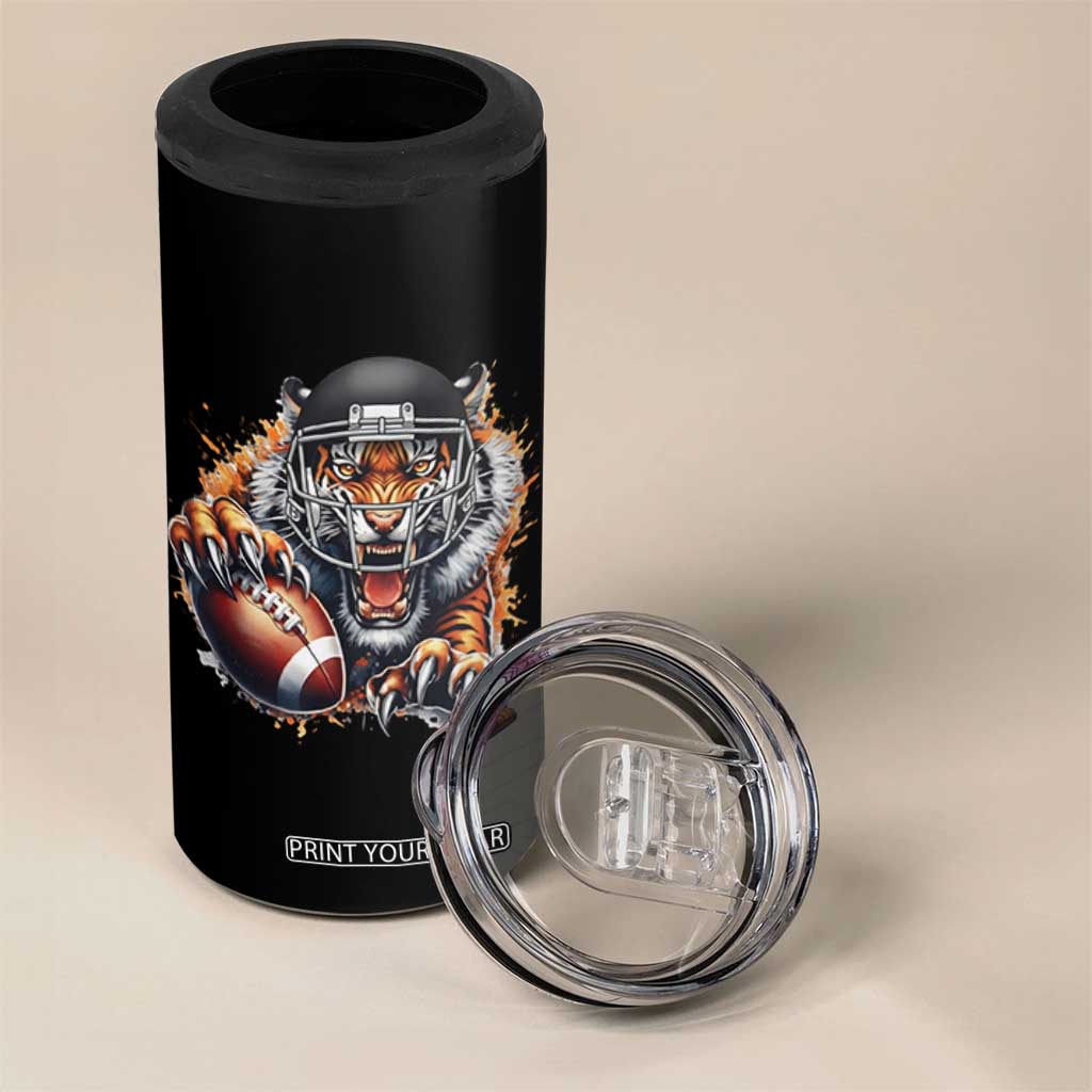 Funny Bengal Tiger With Helmet 4 in 1 Can Cooler Tumbler Football Lover Gift TS12 Print Your Wear