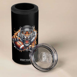 Funny Bengal Tiger With Helmet 4 in 1 Can Cooler Tumbler Football Lover Gift TS12 Print Your Wear