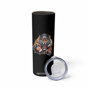 Funny Bengal Tiger With Helmet Skinny Tumbler Football Lover Gift TS12 Print Your Wear
