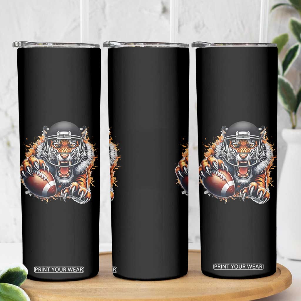 Funny Bengal Tiger With Helmet Skinny Tumbler Football Lover Gift TS12 Print Your Wear