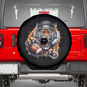 Funny Bengal Tiger With Helmet Spare Tire Cover Football Lover Gift TS12 Black Print Your Wear