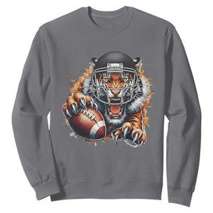 Funny Bengal Tiger With Helmet Sweatshirt Football Lover Gift - Print Your Wear