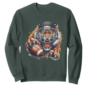 Funny Bengal Tiger With Helmet Sweatshirt Football Lover Gift - Print Your Wear