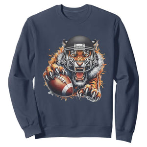 Funny Bengal Tiger With Helmet Sweatshirt Football Lover Gift - Print Your Wear