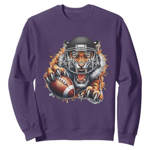Funny Bengal Tiger With Helmet Sweatshirt Football Lover Gift - Print Your Wear