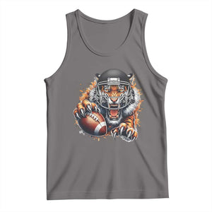Funny Bengal Tiger With Helmet Tank Top Football Lover Gift TS12 Deep Heather Print Your Wear