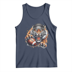 Funny Bengal Tiger With Helmet Tank Top Football Lover Gift TS12 Navy Print Your Wear