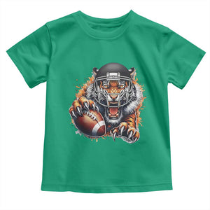 Funny Bengal Tiger With Helmet Toddler T Shirt Football Lover Gift TS12 Irish Green Print Your Wear