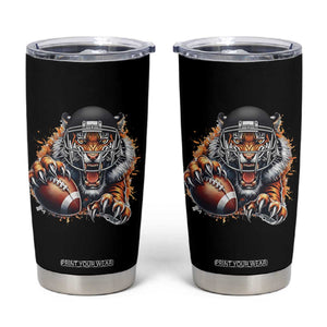 Funny Bengal Tiger With Helmet Tumbler Cup Football Lover Gift - Print Your Wear