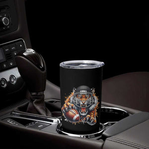 Funny Bengal Tiger With Helmet Tumbler Cup Football Lover Gift - Print Your Wear