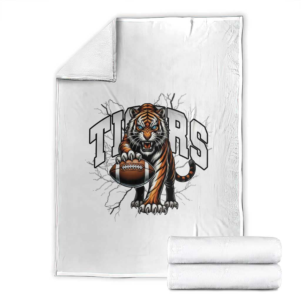 Funny Bengal Tiger Throw Blanket Gift For Football Lover TS12 White Print Your Wear